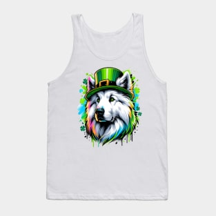 Maremma Sheepdog Sports Leprechaun Hat for St Patrick's Day Tank Top